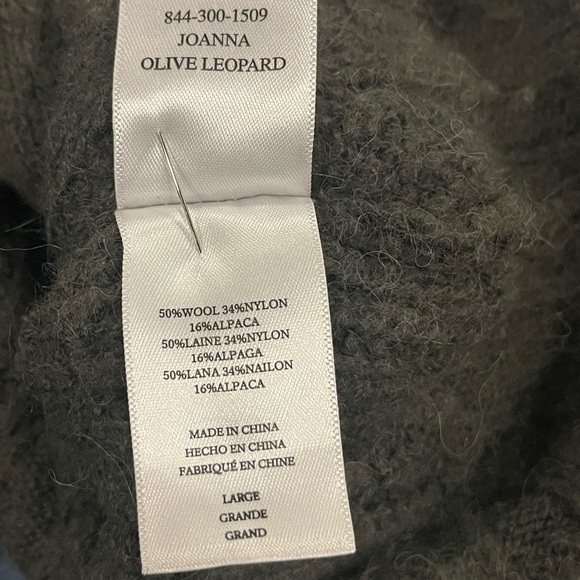 Rails Joanna Olive Leopard Print Wool/Alpaca Sweater size L - Picture 7 of 7